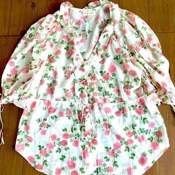 For Love and Lemons Ganache soft rose blouse - Picture 3 of 5